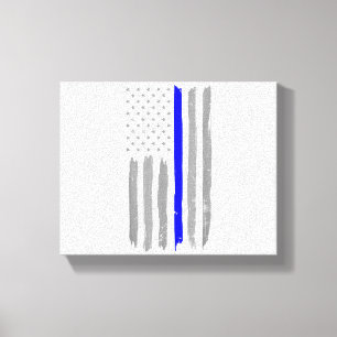 Impressão Em Tela Vintage Thin Blue Line Shirt Polícia apoia EUA Fl