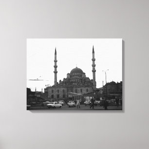 Impressão Em Tela Vintage Turkey Istambul A mesquita Yeni Camii