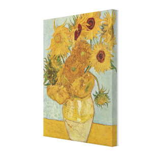 Impressão Em Tela Vintage Van Gogh Vase com Doze Girassóis