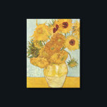 Impressão Em Tela Vintage Van Gogh Vase com Doze Girassóis<br><div class="desc">Vincent van Gogh pintou uma série de girassóis - representa a terceira versão da série de girassóis e é chamada de "Vase com Doze Girassóis - A pintura era um óleo azul verde de fundo na canvas e foi pintada em 1888. Van Gogh (1853-1890) foi um pintor holandês impressionista poste...</div>