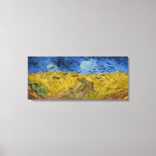 Impressão Em Tela Vintage Van Gogh Wheatfield Com Corvos