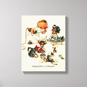 Impressão Em Tela Vintage Veterinarian Visite o nome personalizado d