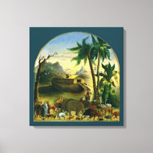 Impressão Em Tela Vintage Victorian Folk Art, Noah's Ark by Hidley