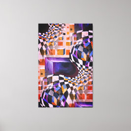 Impressão Em Tela Vintage Watercolor Trabalho de arte 80s 90s Chessb