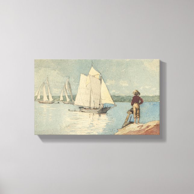 Impressão Em Tela Vintage Winslow Homer Clear Sailing (Frente)