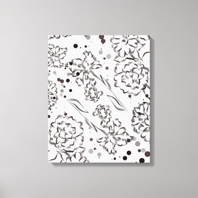 Impressão Em Tela Vintage Zinnia Flores Desenho (Frente)