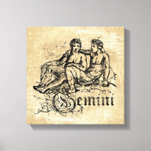 Impressão Em Tela Vintage Zodiac Gemini
