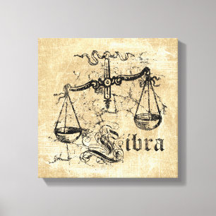 Impressão Em Tela Vintage Zodiac Libra