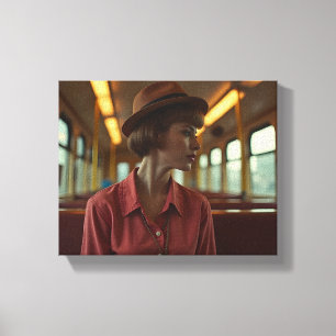 Impressão Em Tela Vintagem retrô no trem