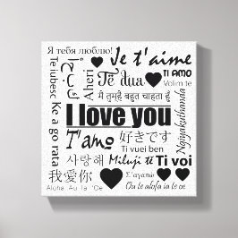 Impressão Em Tela Vinte e Duas Maneiras de Dizer Eu Te Amo Arte em T