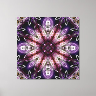 Impressão Em Tela Violeta e Magenta Cosmic Flor Kaleidoscópio