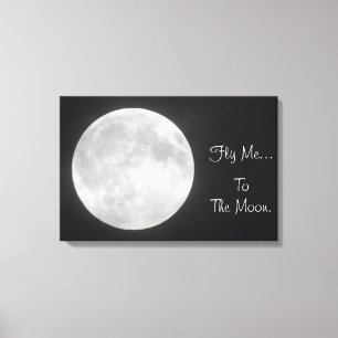 Impressão Em Tela Vire-me até a lua - tela de divisão de lua compl