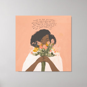 Impressão Em Tela Vire para as flores, uma citação inspiradora da ar