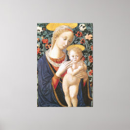 Impressão Em Tela Virgem Abençoada Madona e Criança Jesus