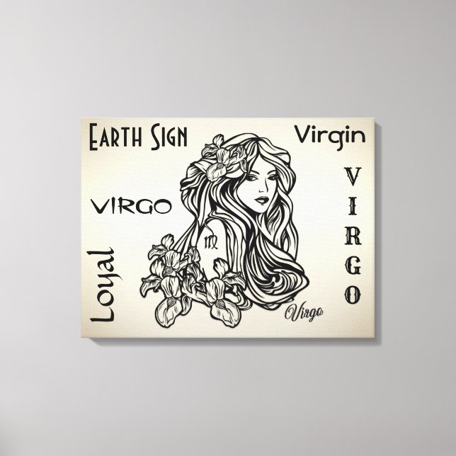 Impressão Em Tela Virgem De Virgem Zodíaco Dourado (Frente)