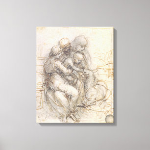 Impressão Em Tela Virgem e Criança com Ruas. Anne, c.1501-10 (caneta