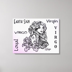 Impressão Em Tela Virgem Zodíaco Roxo