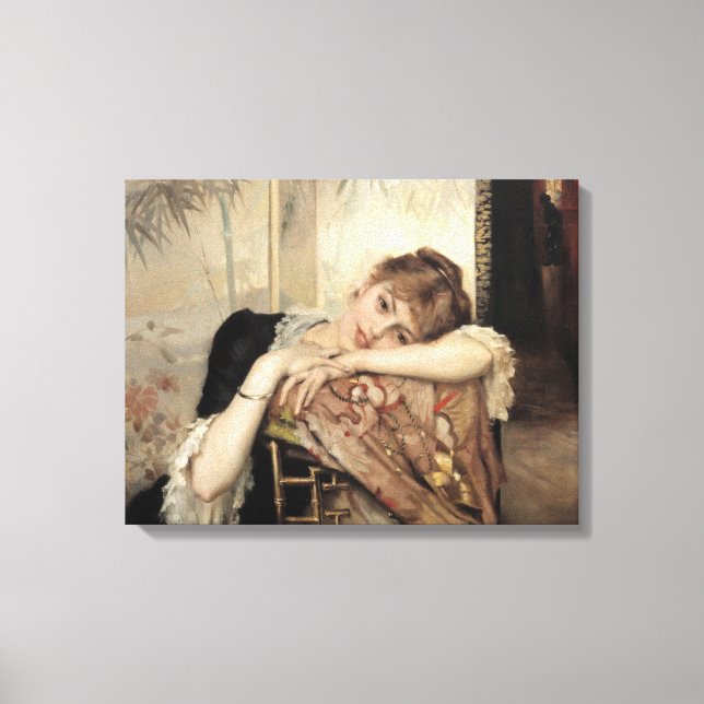 Impressão Em Tela Virginie (A Mulher Parisiense) (por Albert Edelsen (Frente)