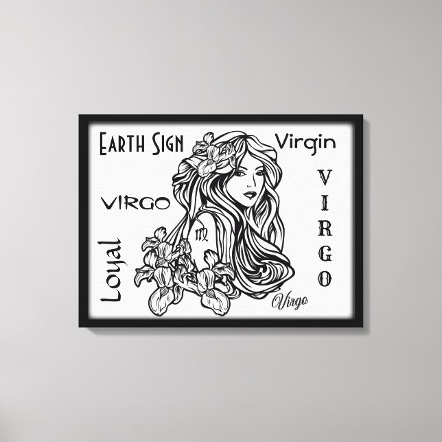 Impressão Em Tela Virgo A Virgem Zodiac Enquadrado (Frente)