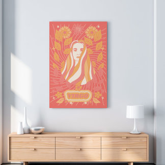 Impressão Em Tela Virgo Celestial Zodiac Pastel Sonha Artes de Pared