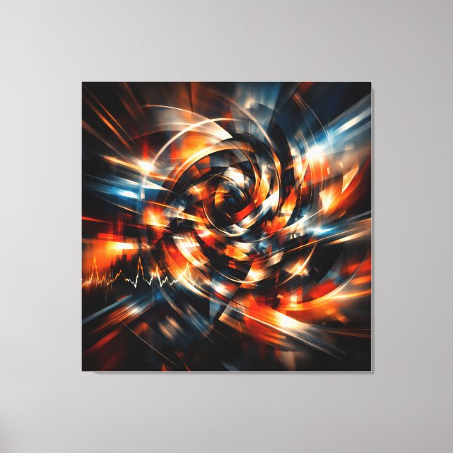 Impressão Em Tela Visão Abstrata de Movimento e Mente (Frente)