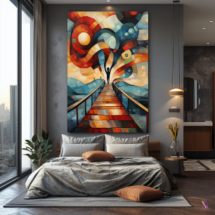 Impressão Em Tela Visão Cubista Moderna do Grito