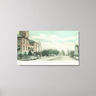 Impressão Em Tela Visão Exterior da Biblioteca Pública nos Papais no