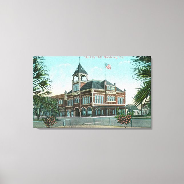 Impressão Em Tela Visão Exterior da Câmara Municipal de Healdsburg,  (Frente)