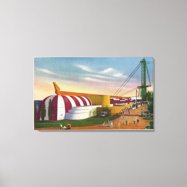 Impressão Em Tela Visão Exterior da Comida e Bldg Agrícola (Frente)