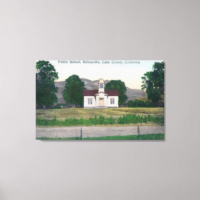 Impressão Em Tela Visão Exterior da Escola Pública (Frente)