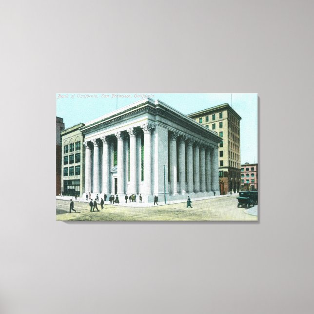 Impressão Em Tela Visão Exterior do Banco da Califórnia (Frente)
