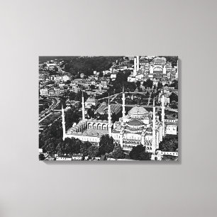 Impressão Em Tela Visão geral da mesquita azul de Istambul na Turqui