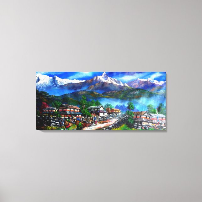 Impressão Em Tela Visão Panorâmica Do Everest Mountain Nepal (Frente)