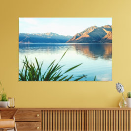 Impressão Em Tela Visão pitoresca do lago lindo Wanaka