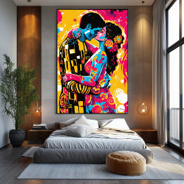 Impressão Em Tela Visão pop de Arte do Beijo