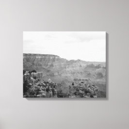 Impressão Em Tela Visão Preta e Branca em todo o Grand Canyon 16x20