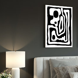 Impressão Em Tela Vise Grip: Abstrato preto e branco