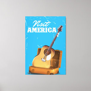 Impressão Em Tela Visite a poster de viagens vintage da América