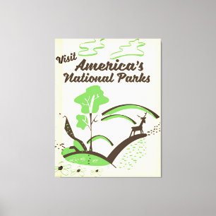 Impressão Em Tela Visite o poster vintage Nacional de Parques da Amé