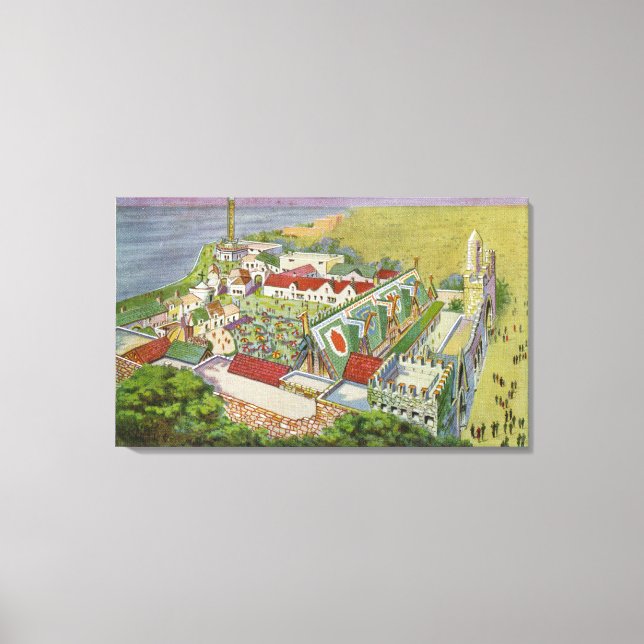 Impressão Em Tela Vista aérea da aldeia irlandesa (Frente)