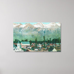 Impressão Em Tela Vista aérea da área residente da cidade