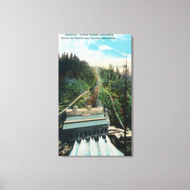 Impressão Em Tela Vista aérea da central elétrica de eletrões (Frente)