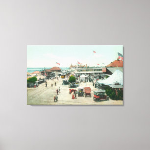 Impressão Em Tela Vista aérea da cidade de tenda e Plaza de diversão