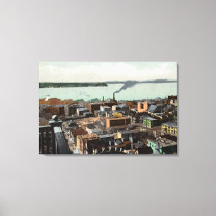 Impressão Em Tela Vista aérea da cidade e do porto