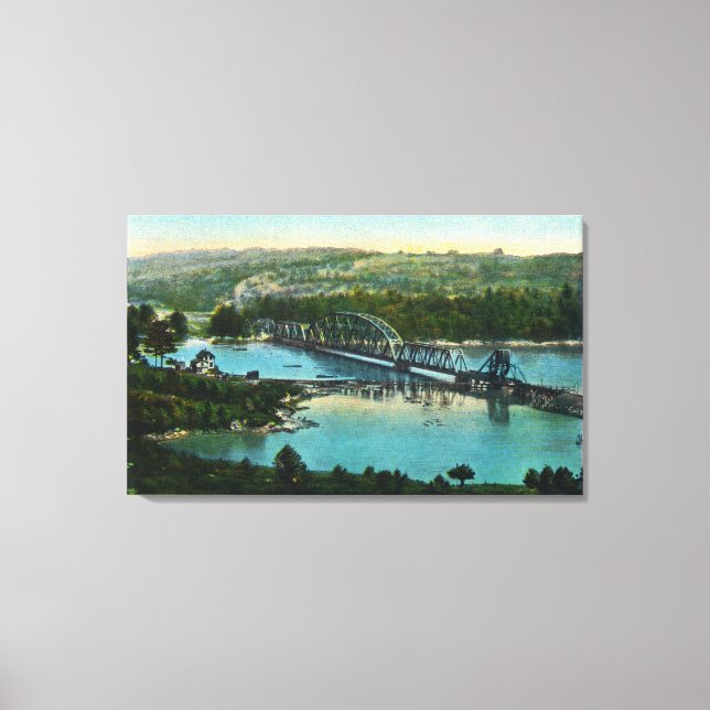 Impressão Em Tela Vista aérea da ferrovia central do Maine (Frente)