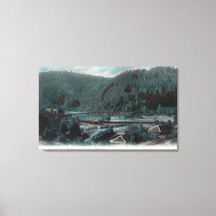 Impressão Em Tela Vista aérea da ponte de Parrott FerrySonora, CA