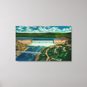 Impressão Em Tela Vista aérea da represa grande de Coulee