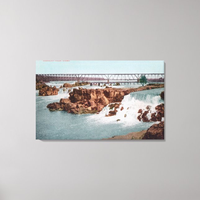 Impressão Em Tela Vista aérea das cataratas e da ponte (Frente)