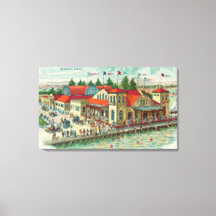 Impressão Em Tela Vista aérea de Luna Park Caf � e Natatorium