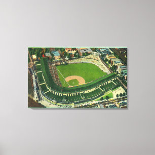 Impressão Em Tela Vista aérea do campo de Wrigley # do 2Chicago, IL